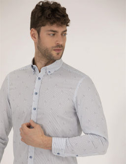 Pembe Slim Fit Uzun Kollu G_mlek - Pierre cardin фото 3