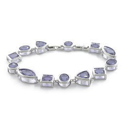 Александрит, браслет Боярд, покрытие родий, длина 16,5см