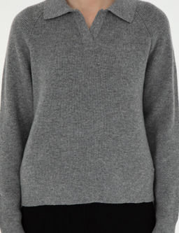 Gri Melanj Y_n Regular Fit Polo Yaka Kazak