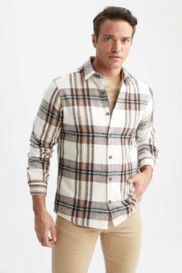 Рубашка стандартного кроя с длинным рукавом - Defacto фото 7