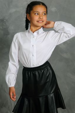 Хлопковая блузка из поплина для девочки Happyfox