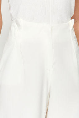 TRENDYOLMILLA Ekru Yuksek Bel Wide Leg Genis Paca Dokuma Pantolon TWOAW24PL00332 фото 4