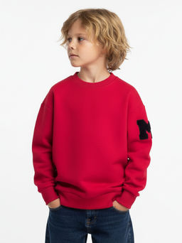 Толстовка для мальчика с шевроном 22-3270 красный