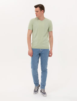 Su Ye_ili Slim Fit Bisiklet Yaka Triko Ti__rt
