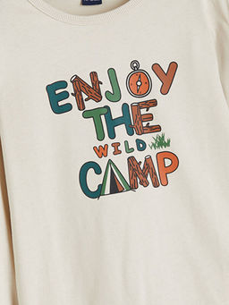 Bisiklet Yaka Bask?l? Erkek ?ocuk Pijama Tak?m?