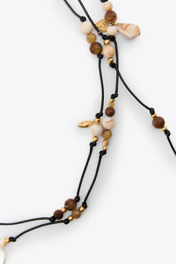 MULTI-POSITION CORD BEADED CHARM NECKLACE - Zara фото 4