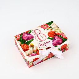 Цена за 3 шт. Складная коробка подарочная С 8 марта, 16.5?12?5 см