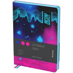 Ежедневник Berlingo недатир. А5 136л. кожзам "Retro Future" (UD2_01S08) голубой срез