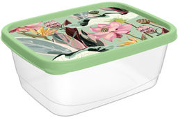 Цена за 2 шт. Контейнер для продуктов прямоугольный 1,5л с декором (зеленый) 222132218/08,,