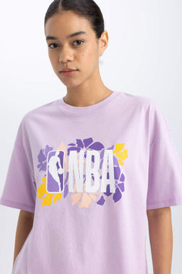 DeFactoFit Футболка Oversize с круглым вырезом и короткими рукавами NBA Wordmark  фото 5