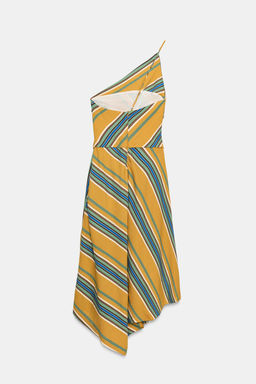 VESTIDO MIDI RAYAS ASIM?TRICO / Multicolor - Zara фото 13