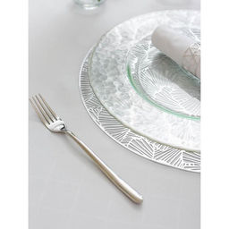 Набор салфеток сервировочных на стол Доляна Веер, d=38 см, 4 шт, цвет серебряный фото 8