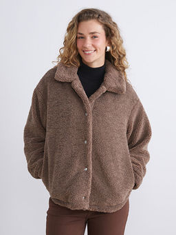 G?mlek Yaka Oversize Kad?n Pel?? Mont