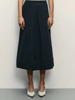 Юбка миди А-силуэта из хлопка и тенсела / Zarina  фото 3