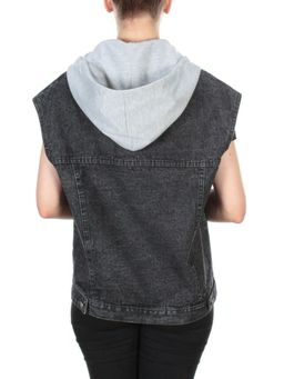 808 DARKGREY/GREY Джинсовый жилет женский (100% хлопок) - Фабричный китай фото 5