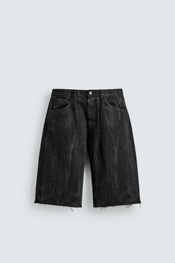 JORTS DENIM ESTAMPADO LAVADO / Negro - Zara фото 7