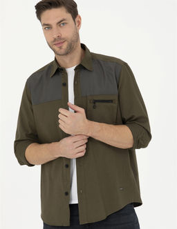 Haki Comfort Fit Uzun Kollu G_mlek