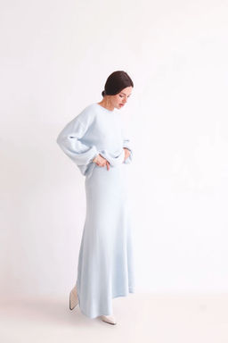 Martichelli Костюм с юбкой трикотажный в нежно-голубом