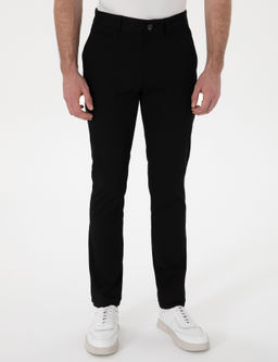 Siyah Slim Fit Kanvas Pantolon