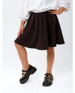 Юбка Грета(складка), ФУ, цвет Коричн.,78%х/б,16%пэ,6%л