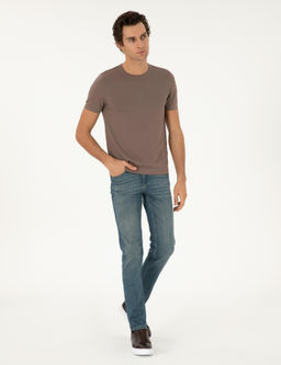 Джинсовые брюки узкого кроя цвета индиго