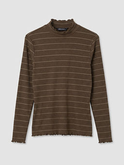 F?rf?rl? Dik Yaka ?izgili Kad?n Body