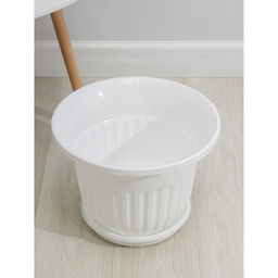 Горшок для цветов с поддоном «Лозанна», 17 л, d=41 см, пластиковый, белый