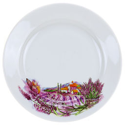 Тарелка мелкая фарфоровая Прованс новый д175мм, h25мм, гладкий край (Россия)