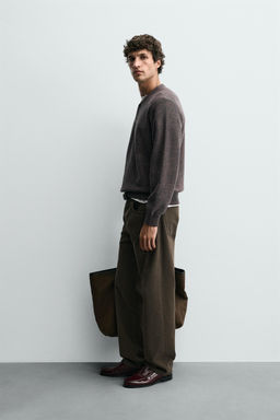 BUTTON-UP V-NECK SWEATER