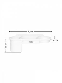 Держатель-полочка для фена белый полипропилен - Denastia фото 6