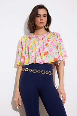 Limited Edition Pembe Cicekli Viskon Dokuma Bluz TWOSS26BZ00551 - Trendyolmilla фото 2