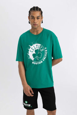 DeFactoFit NBA Boston Celtics Oversize-футболка с круглым вырезом и короткими рукавами
