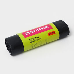 Цена за 2 шт. Мешки для мусора с завязками Доляна «Экстра», 35 л, 25 мкм, 45×58 см, ПВД, 15 шт., чёрные