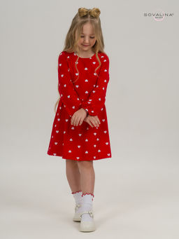 Платье Моана белые сердца на красном - Sovalina фото 12