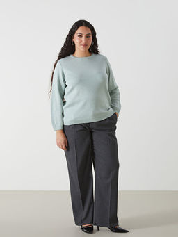 Bisiklet Yaka Desenli Kad?n Triko Kazak