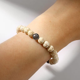 Браслет чакровый «Планеты» инь-ян, цветной с чернёным серебром, d=7 см