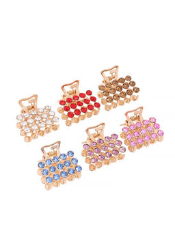 Цена за 6 шт. Крабик для волос «Классик», 2.5 см, золото МИКС