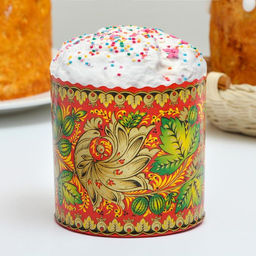 Цена за 2000 шт. Форма для выпечки кулича бумажная Деко-про «Хохлома», одноразовая, 9×9 см, МИКС