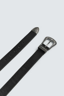 VINTAGE EFFECT LEATHER BELT - Zara фото 4