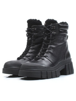 04-M804 BLACK Ботинки зимние женские (натуральная кожа, толстая байка)
