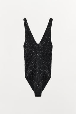 SEAMLESS LACE BODYSUIT WITH RHINESTONES - Zara фото 3