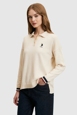 KadДn Krem Polo Yaka Kazak