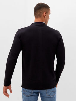 Лонгслив поло мужской MINAKU: Basic line MAN, размер 42, чёрный