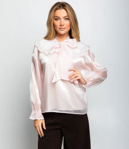 Блуза #КТ971, пудровый