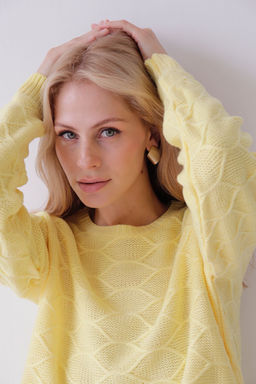 Джемпер удлиненный лимонный с шерстью альпака - Martichelli фото 9