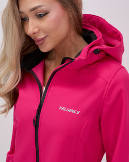 Парка спортивная женская с капюшоном softshell розового цвета 9568R - Mtforce фото 28