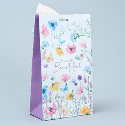 Цена за 2 шт. Пакет подарочный с лентой, упаковка, «Красота внутри», 13 х 23 х 7 см