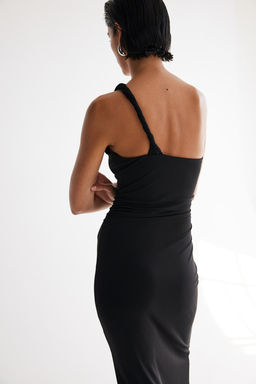 Vestido de un hombro en punto - H&m фото 4