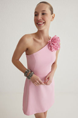 TRENDYOLMILLA Mint A-Kesim Gul Detayl? Dokuma S?k K?sa Elbise TPRSS25EL00126  фото 2