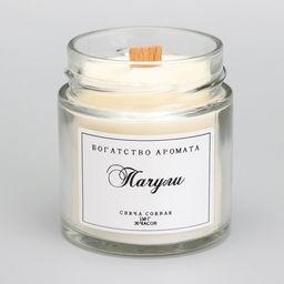 Ароматическая свеча в банке, 150 г, из соевого воска, деревянный фитиль, пачули